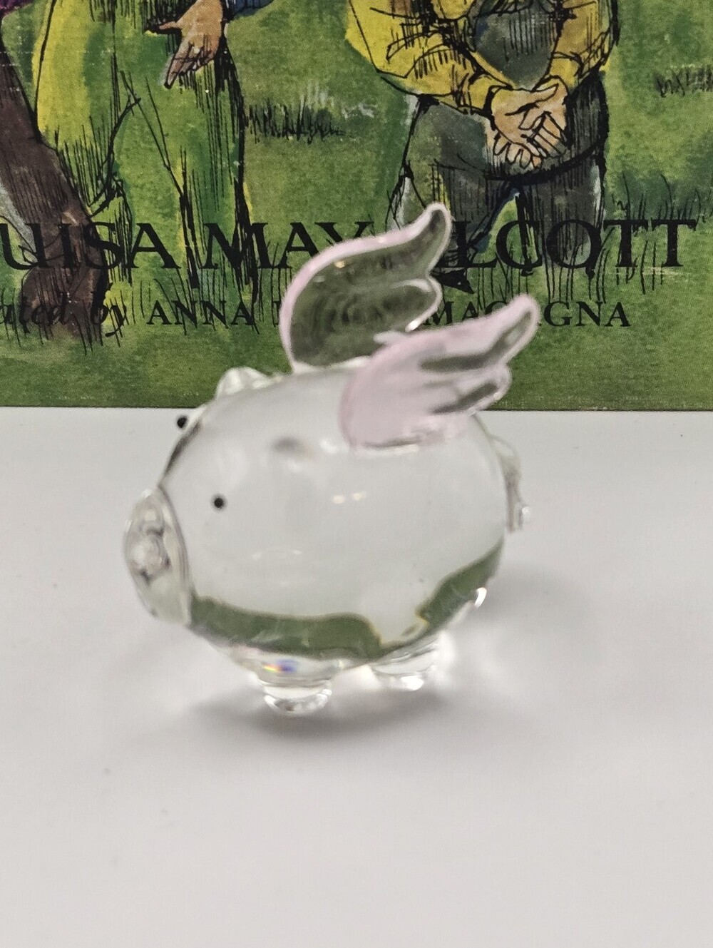 Penelope the Pig Pier 1 Mini Glass Pig Pink Wings When Pigs Fly Art Glass Mini